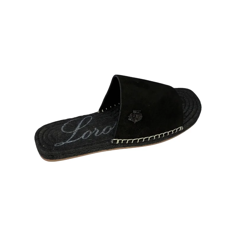 Suede Black Slide Sandals